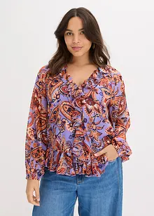 Blusa di chiffon con volant, bonprix