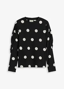 Maglia a maniche lunghe in crêpe operato, bonprix