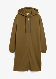 Felpa extra lunga con zip e spacchi laterali, bonprix