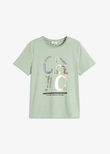 T-shirt con stampa glitterata, bonprix