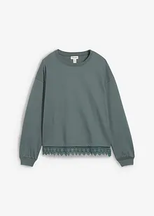 Felpa con inserto in pizzo, bonprix