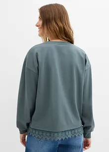 Felpa con inserto in pizzo, bonprix
