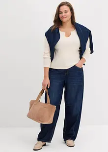 Maglia a costine corta in cotone biologico, bonprix