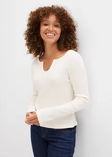 Maglia a costine corta in cotone biologico, bonprix