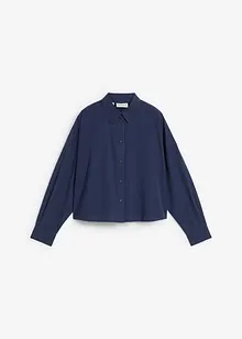 Camicia oversize corta in misto cotone e seta, bonprix