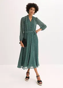 Abito di chiffon con rifiniture a contrasto, bonprix