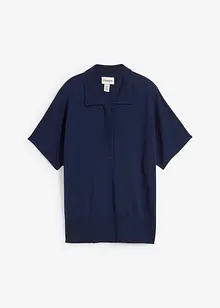 Maglia in filato fine misto seta con colletto a polo, bonprix