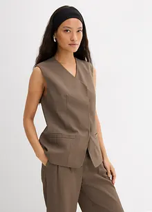 Gilet lungo con trama twill, bonprix