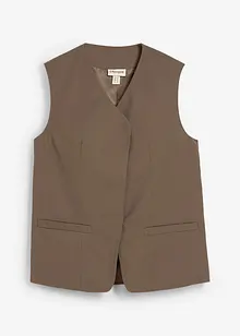 Gilet lungo con trama twill, bonprix