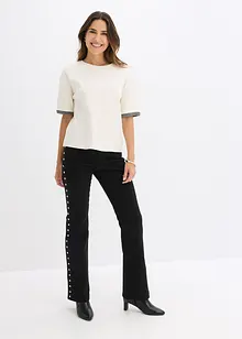 Pantaloni in twill con borchiette, bonprix