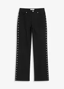 Pantaloni in twill con borchiette, bonprix