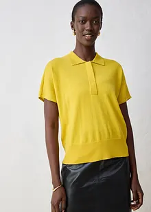 Maglia in filato fine misto seta con colletto a polo, bonprix