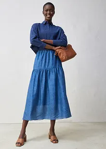 Camicia oversize corta in misto cotone e seta, bonprix