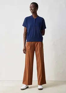 Maglia in filato fine misto seta con colletto a polo, bonprix