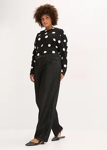 Maglia a maniche lunghe in crêpe operato, bonprix