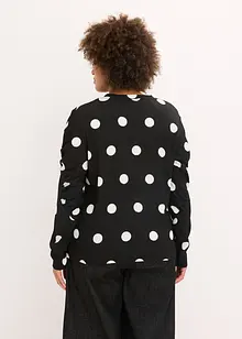 Maglia a maniche lunghe in crêpe operato, bonprix