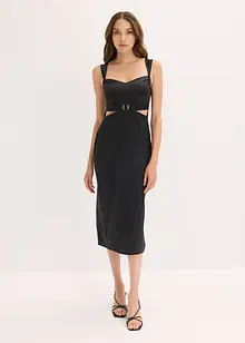 Abito lungo in satin fluente, bonprix