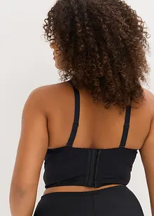 Canotta con reggiseno multiway integrato con coppe preformate ed effetto lucido, bonprix