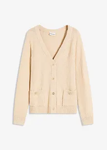 Cardigan melange con bottoni dorati, bonprix