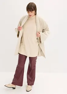 Maglione stile poncho in misto viscosa morbido, bonprix