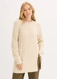 Maglione lungo in misto viscosa fluente, bonprix
