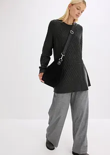 Maglione lungo in misto viscosa fluente, bonprix