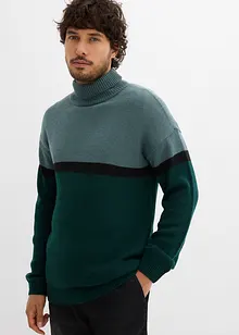 Maglione color block a collo alto, bonprix