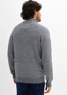 Maglione con zip e cotone riciclato, bonprix
