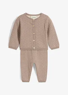 Cardigan e pantaloni in misto cotone (set 2 pezzi), bonprix