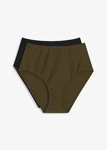 Slip a vita alta per bikini (pacco da 2), bonprix