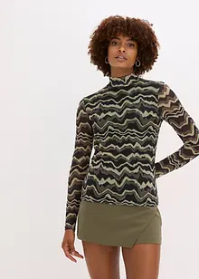 Maglia a maniche lunghe in morbido mesh, bonprix