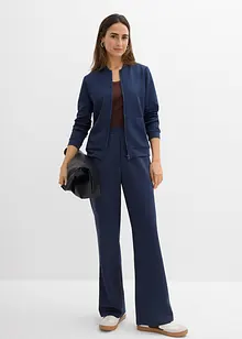 Felpa con zip in tessuto effetto neoprene, bonprix