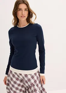 Maglia a maniche lunghe in misto cotone, bonprix