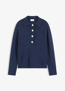 Maglione polo con percentuale di lana, bonprix