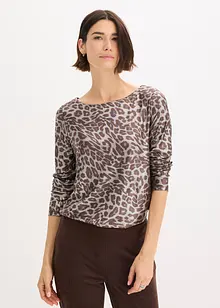 Maglia leopardata in fantasia lucida, bonprix