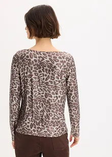Maglia leopardata in fantasia lucida, bonprix