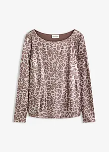 Maglia leopardata in fantasia lucida, bonprix