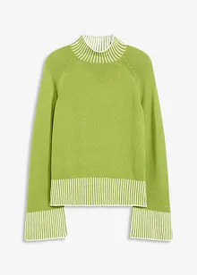 Maglione con collo dritto in misto cachemire, bonprix