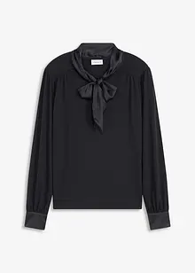 Maglia con viscosa e fiocco in satin, bonprix