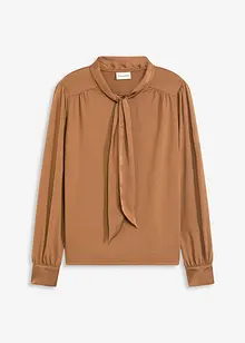 Maglia con viscosa e fiocco in satin, bonprix