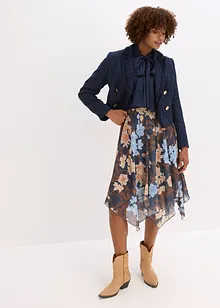 Gonna midi di chiffon con orlo asimmetrico, bonprix