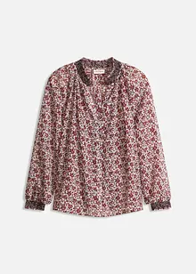 Blusa in chiffon con fantasia e ricamo, bonprix