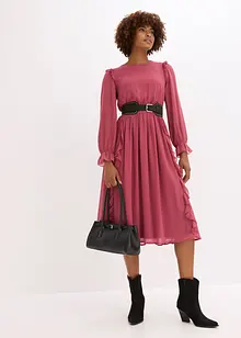 Abito di chiffon con volant, bonprix