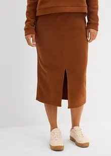 Gonna midi in felpa Polarfleece, bonprix