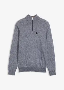 Maglione con zip e cotone riciclato, bonprix