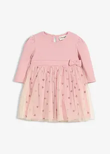 Abito 2 in 1 in cotone biologico con fantasia a cuoricini, bonprix