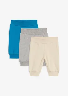 Pantaloni in felpa di cotone biologico (pacco da 3), bonprix