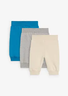 Pantaloni in felpa di cotone biologico (pacco da 3), bonprix