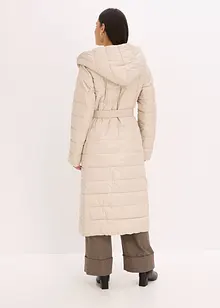 Cappotto trapuntato con inserto in simil lana e cintura da annodare, bonprix
