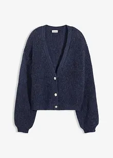 Cardigan oversize con filato glitterato e percentuale di lana, bonprix